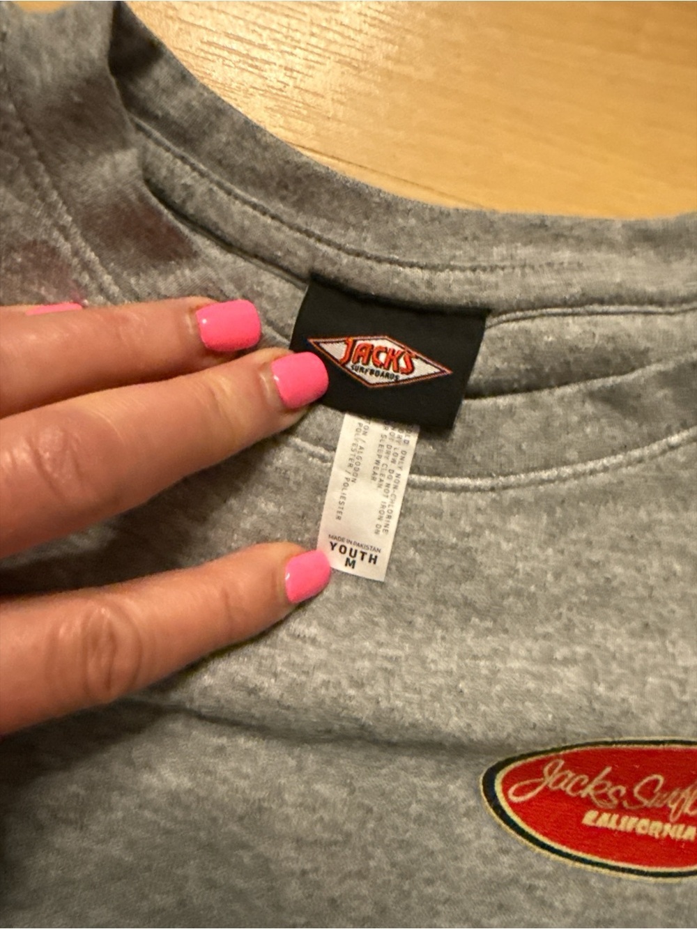 Jacks Surfboards California Gray Crewneck Sweatshirt Size Medium - Picture 3 of 3